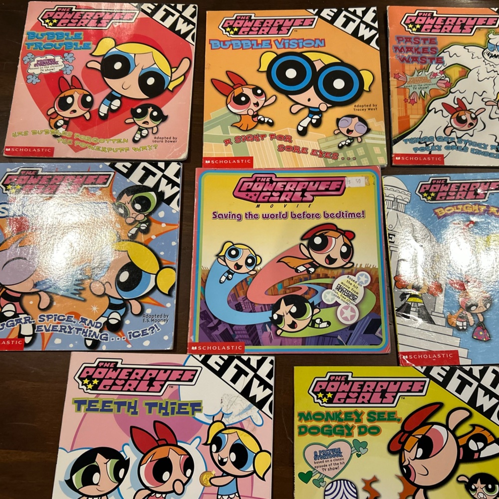 Vintage Powerpuff Girls Book Lot Scholastic 2000s Y2K Cartoon Network Rare